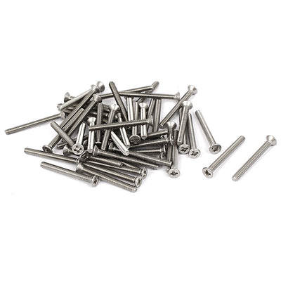 Harfington M2x20mm Stainless Steel Phillips Flat Countersunk Head Screws 50pcs