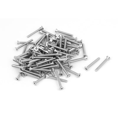 Harfington 6#-32x1-1/8" 304 Stainless Steel Phillips Flat Countersunk Head Screws 100pcs