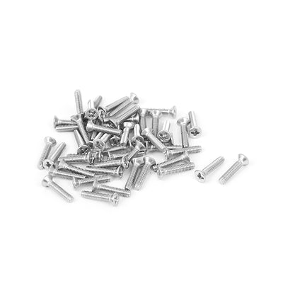 Harfington M2x10mm 304 Stainless Steel Phillips Flat Countersunk Head Machine Screws 50pcs
