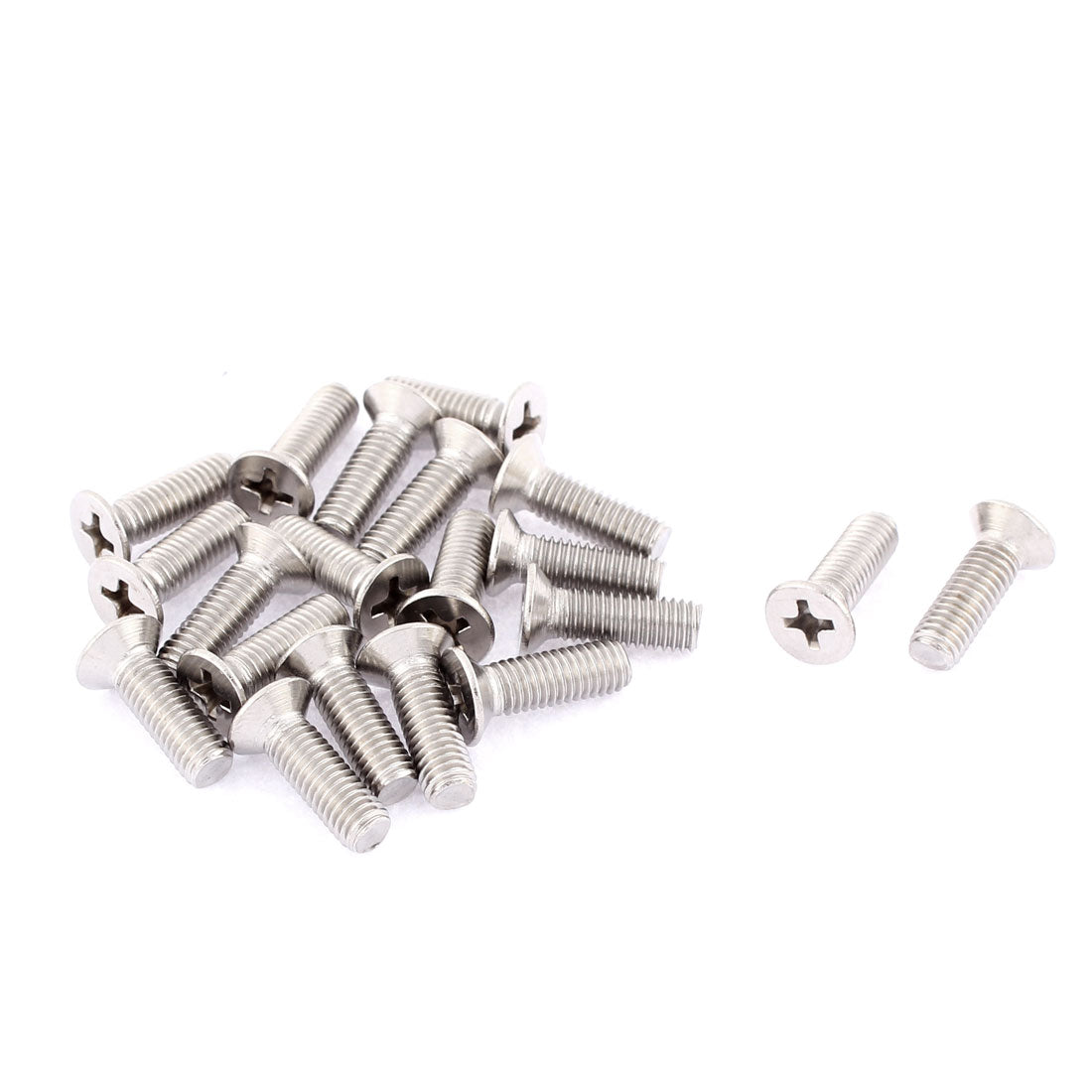 Harfington M5 x 16mm Phillips Round Head Stainless Steel Countersunk Bolt Screw 20pcs