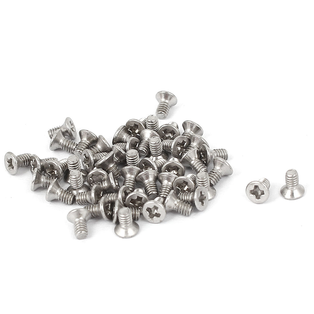 Harfington M2x4mm 304 Stainless Steel Phillips Flat Countersunk Head Machine Screws 50pcs