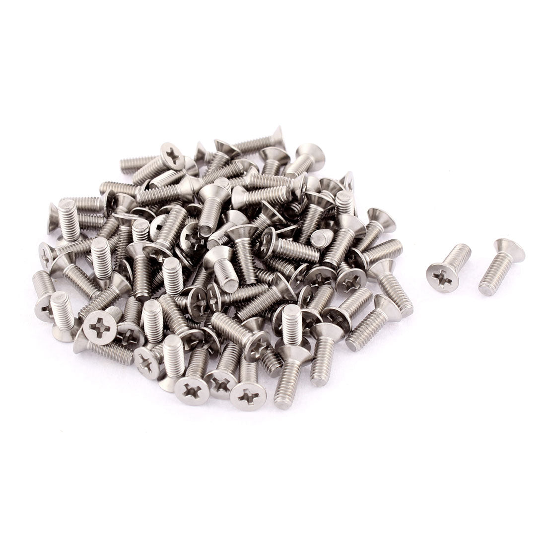 Harfington M4 x 12mm Phillips Flat Head Stainless Steel Countersunk Bolts Screws 100pcs