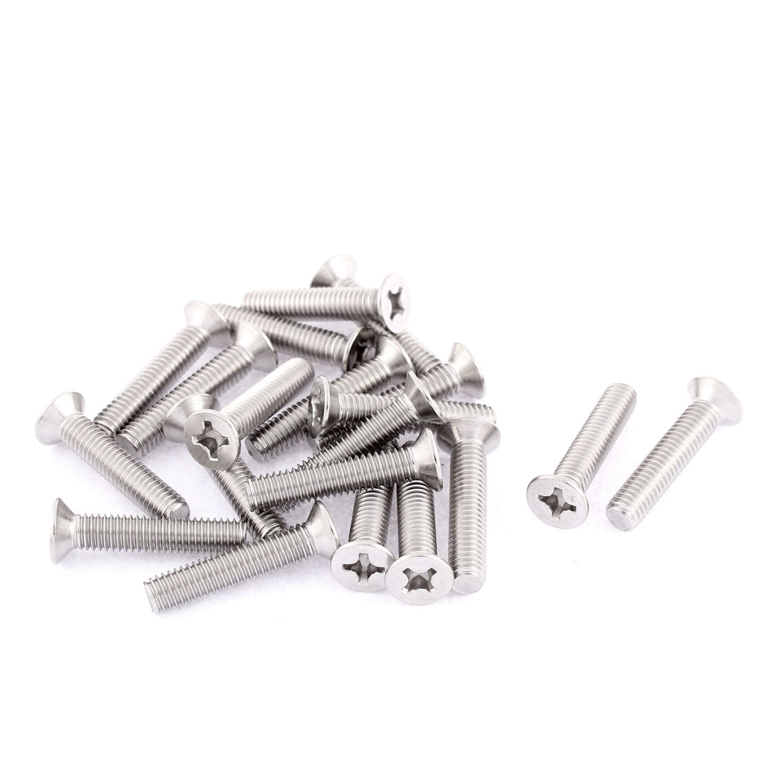 Harfington M6 x 30mm Phillips Flat Head Countersunk Bolts Screws Fasteners 20pcs
