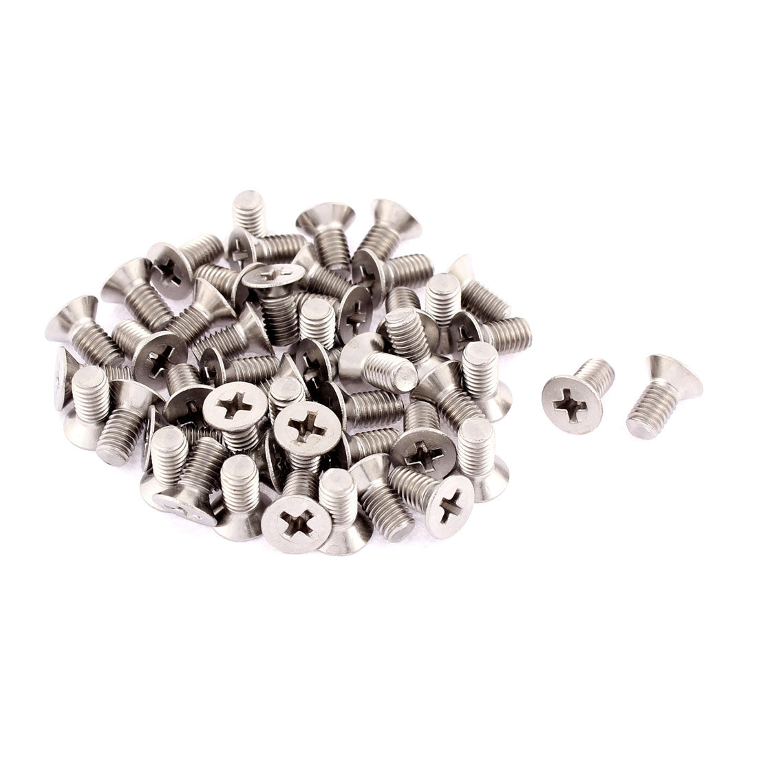 Harfington M5 x 10mm Phillips Round Head Stainless Steel Countersunk Bolt Screw 50pcs
