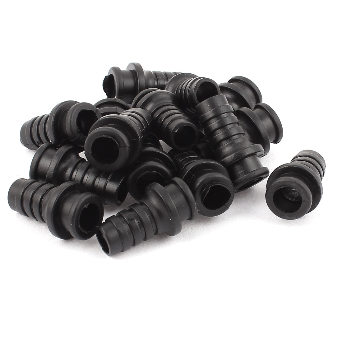 Harfington 15 Pcs Rubber Strain Relief Cord Boot Protector Cable Sleeve Hose 26mm Length
