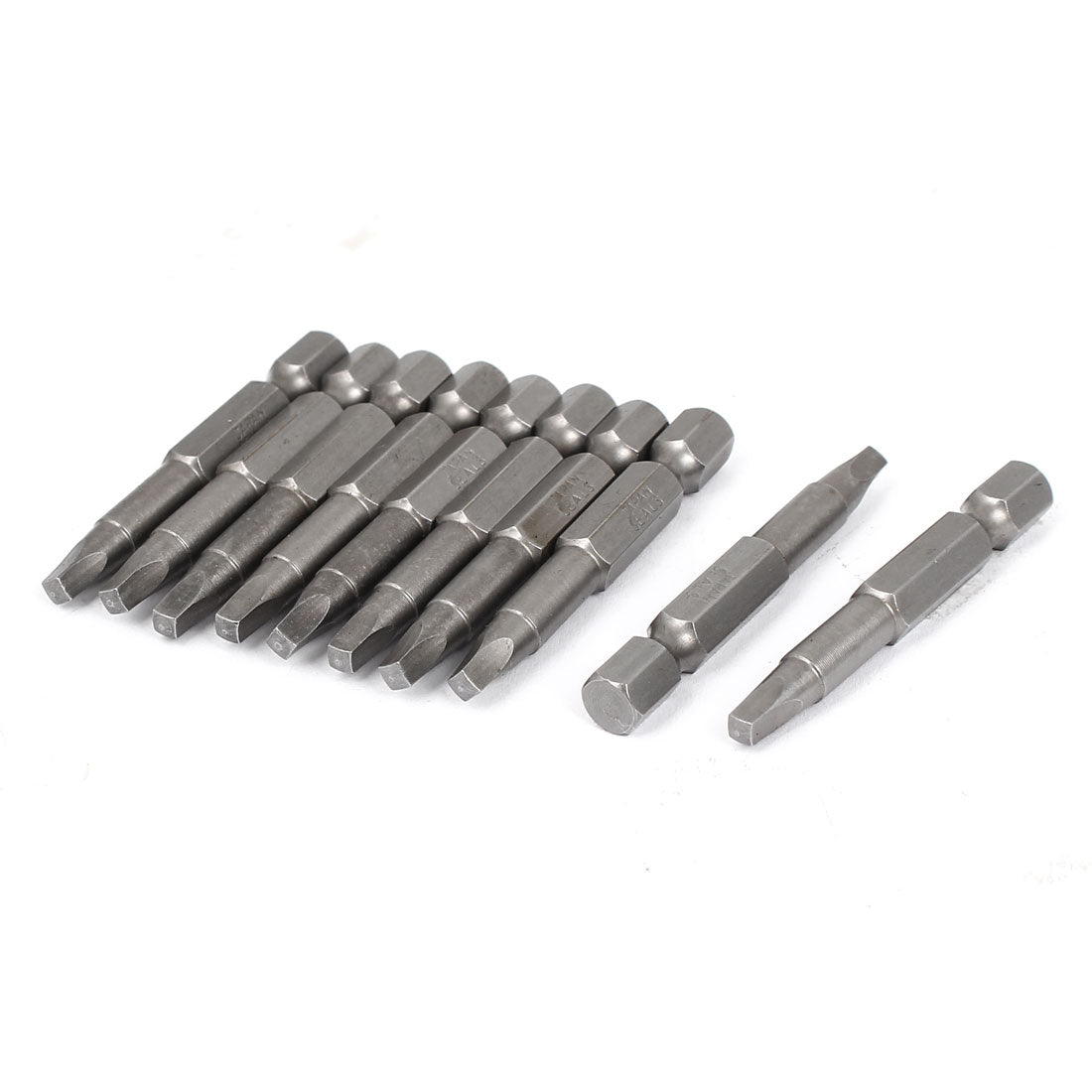 Harfington 50mm Length 1/4" Hex Shank S2 Magnetic Square Screwdriver Bits 10pcs