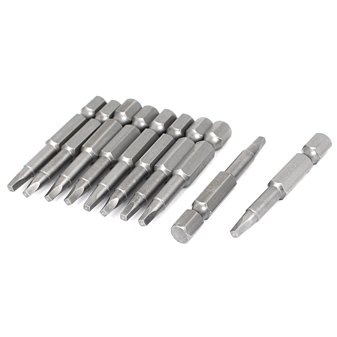 Harfington 50mm Length 1/4" Hex Shank S1 Magnetic Square Screwdriver Bits 10pcs