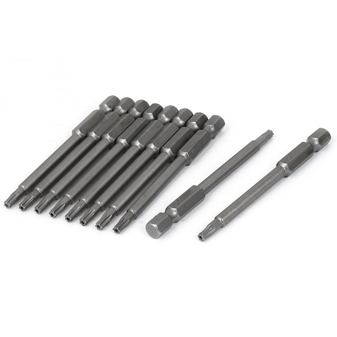 Harfington 75mm Long 1/4" Hex Shank T15 Tip Magnetic Torx Screwdriver Bits 10pcs