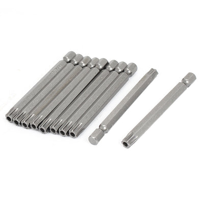 Harfington 75mm Long 1/4" Hex Shank T40 Tip Magnetic Torx Screwdrivers 10pcs