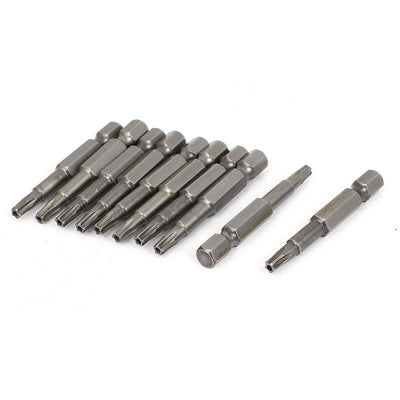 Harfington 50mm Long 1/4" Hex Shank TS20 Magnetic Pentacle Screwdriver Bits 10pcs