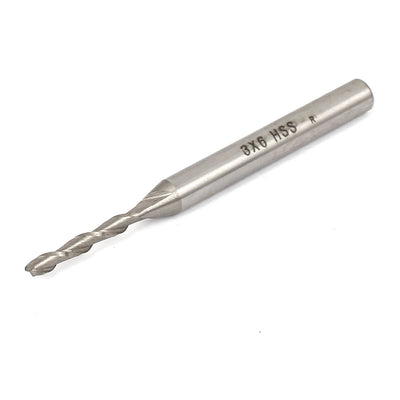 Harfington 3mm Cutting 6mm Shank Dia 20mm Cutting Length 2-Flute HSS Twist Drill Bit