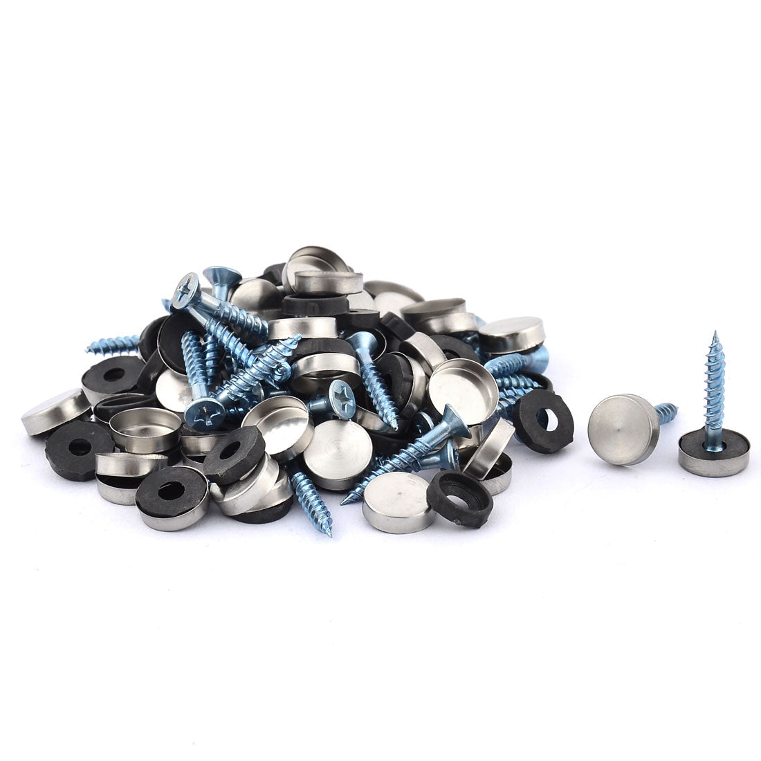 Harfington Table Advertising Glass Decorative 12mm Round Head Dia Mirror Screw Nails 52pcs
