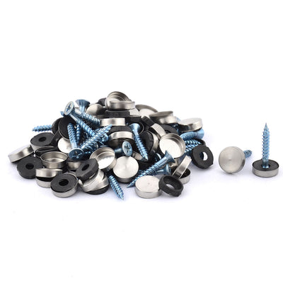 Harfington Table Advertising Glass Decorative 12mm Round Head Dia Mirror Screw Nails 52pcs