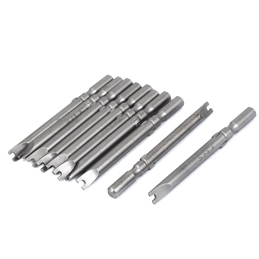 Harfington 60mm Length 5mm Round Shank Dia U6 Magnetic Spanner Screwdriver Bits 10 Pcs