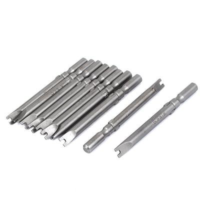 Harfington 60mm Length 5mm Round Shank Dia U6 Magnetic Spanner Screwdriver Bits 10 Pcs