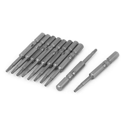 Harfington S2 T9 60mm Length 6mm Round Shank Magnetic Torx Security Screwdriver Bits 10pcs