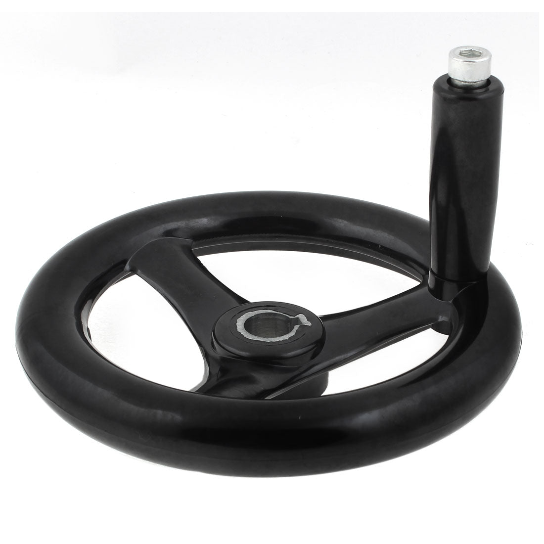 Harfington 16mm x 160mm Plastic 3 Spokes Lathe Tool Milling Machine Hand Wheel Black