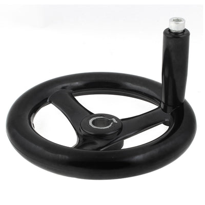 Harfington 16mm x 160mm Plastic 3 Spokes Lathe Tool Milling Machine Hand Wheel Black