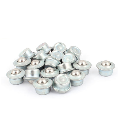 Harfington 15mm Dia Metal Flange Mount Ball Transfer Bearing Unit Conveyor Roller 19pcs