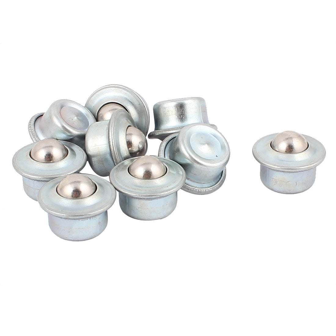 Harfington 15mm Dia Metal Flange Mount Ball Transfer Bearing Unit Conveyor Roller 9pcs