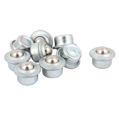 Harfington 15mm Dia Metal Flange Mount Ball Transfer Bearing Unit Conveyor Roller 9pcs