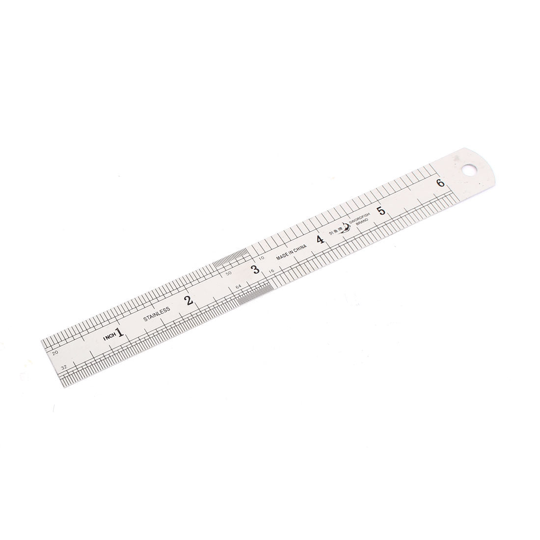 Harfington 15cm 6 Inches Scale Range Metal Dual Sides Measure Measuring Straight Ruler Tool