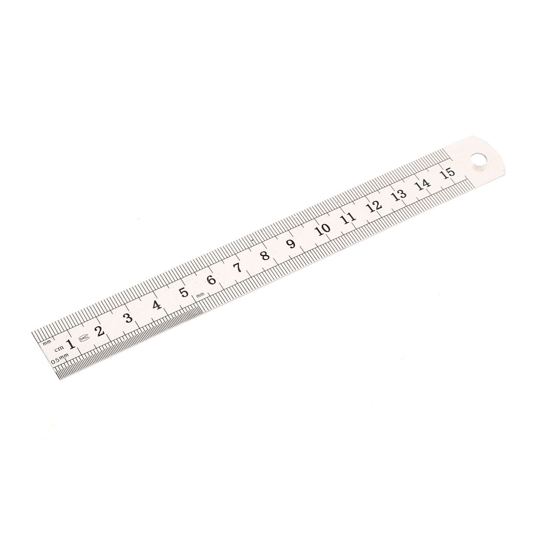 Harfington 15cm 6 Inches Scale Range Metal Dual Sides Measure Measuring Straight Ruler Tool