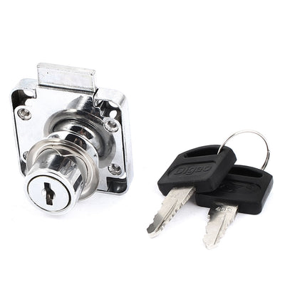 Harfington 18mm Dia Metal Cylinder Head Safety Wardrobe Mailbox Cabinet Drawer Lock Locking w Keys