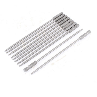 Harfington 10pcs 1/4" Hex Shank 6" Long T8 Tip Torx Security Screwdriver Bits Hardware