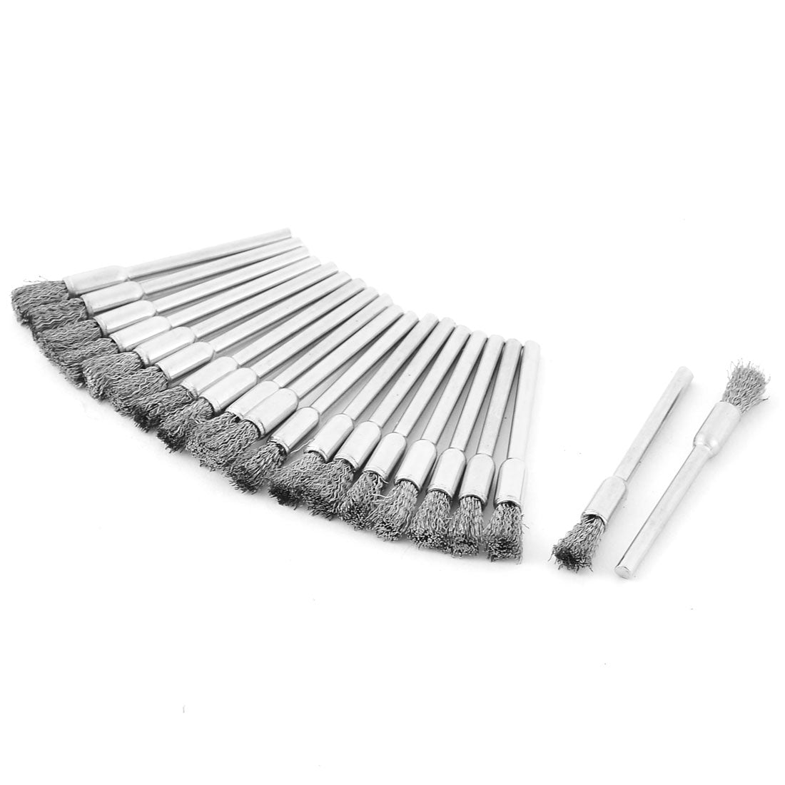 Harfington Pen Shape 5mm Stainless Steel Wire Brush 20pcs for Rotary Tool