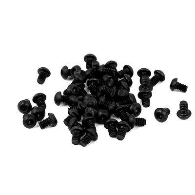 Harfington M2x3mm 10.9 Alloy Steel Button Head Hex Socket Cap Screw Bolt Black 50pcs