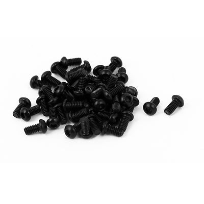 Harfington M2x4mm 10.9 Alloy Steel Button Head Hex Socket Cap Screw Bolt Black 50pcs