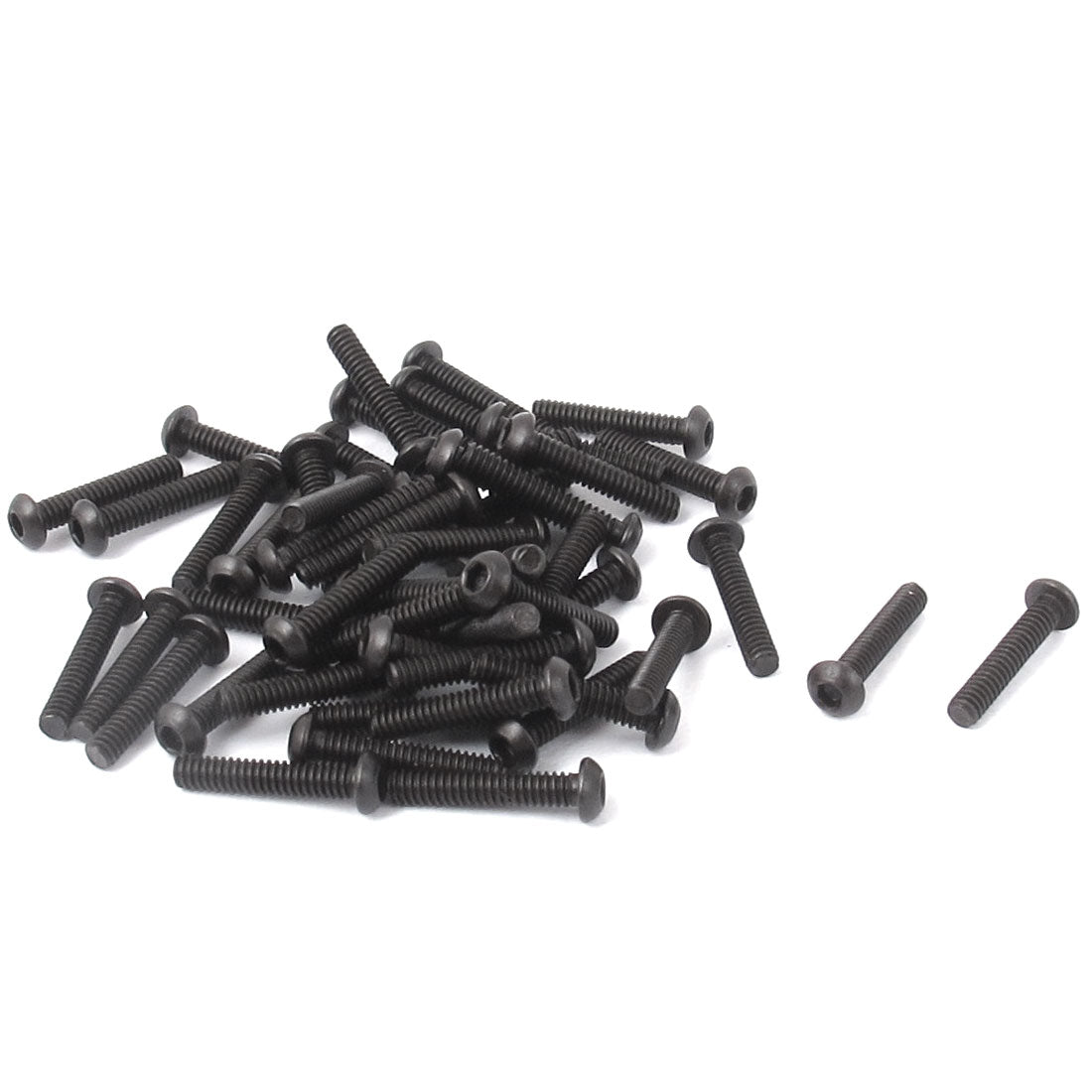 Harfington M2x10mm 10.9 Alloy Steel Button Head Hex Socket Cap Screw Bolt Black 50pcs