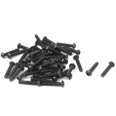 Harfington M2x10mm 10.9 Alloy Steel Button Head Hex Socket Cap Screw Bolt Black 50pcs
