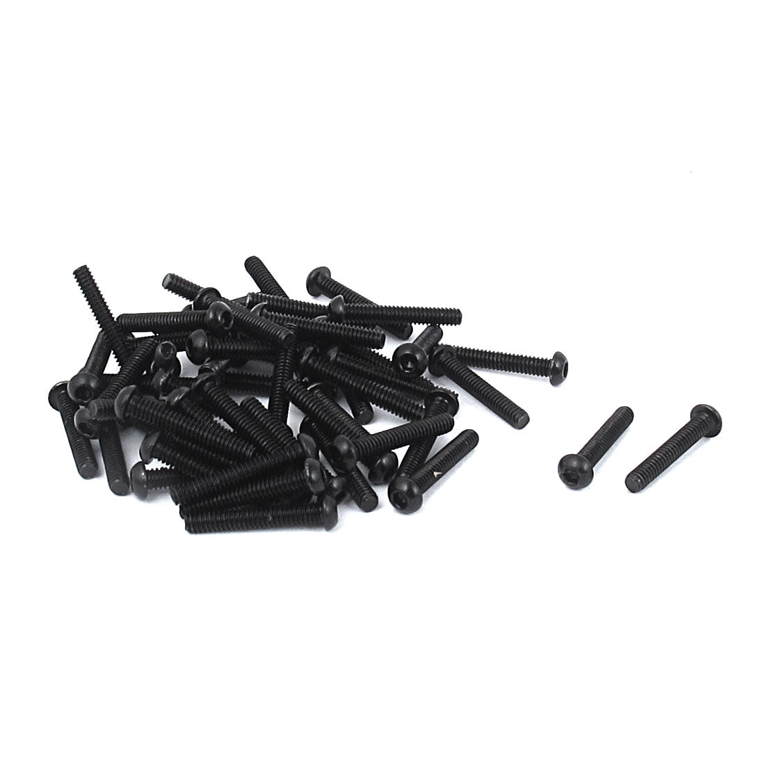 Harfington M2x12mm 10.9 Alloy Steel Button Head Hex Socket Cap Screw Bolt Black 50pcs