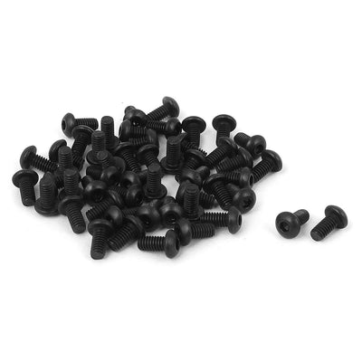 Harfington M2.5x5mm 10.9 Alloy Steel Button Head Hex Socket Cap Screw Bolt Black 50pcs