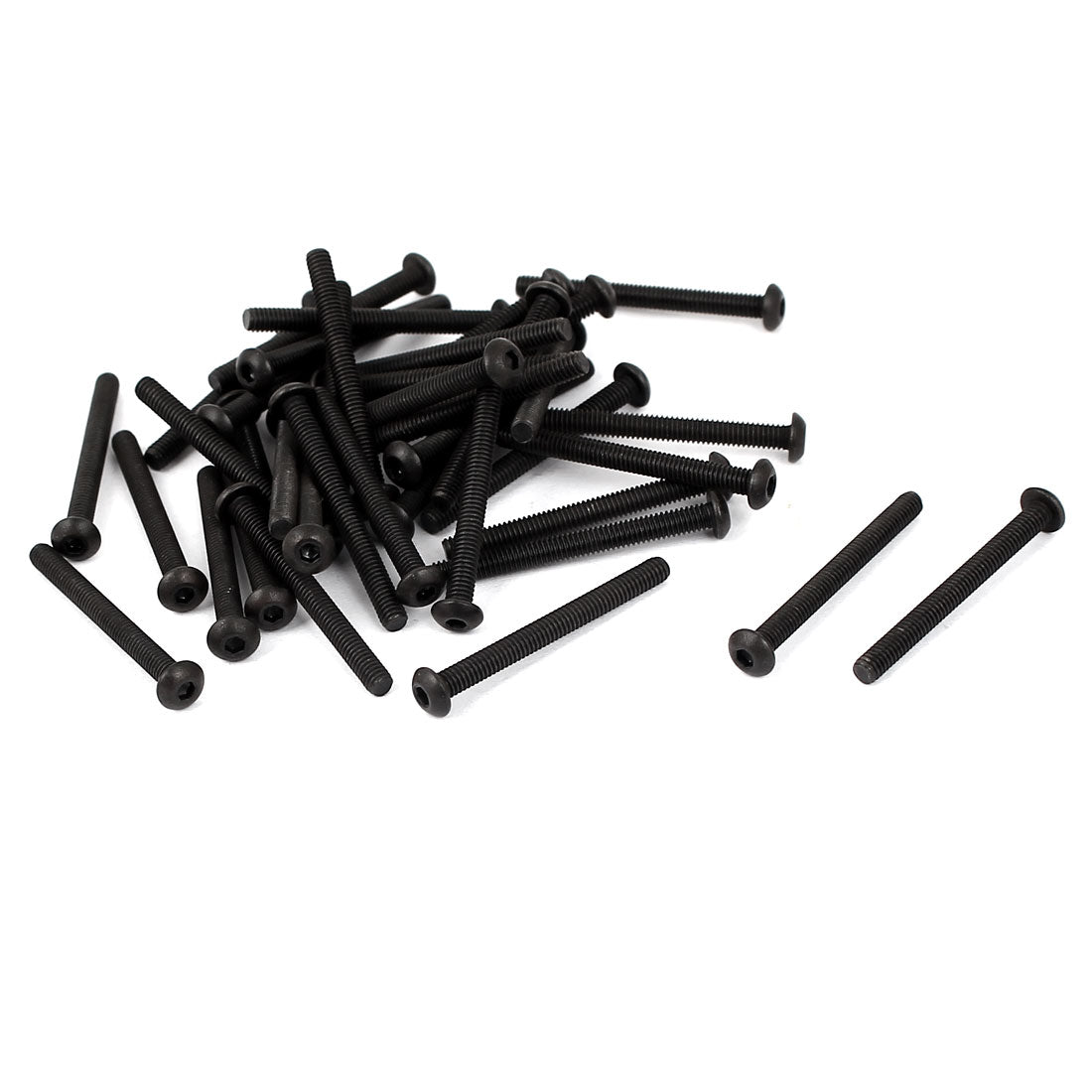 Harfington M2.5x25mm 10.9 Alloy Steel Button Head Hex Socket Cap Screw Bolt Black 35pcs