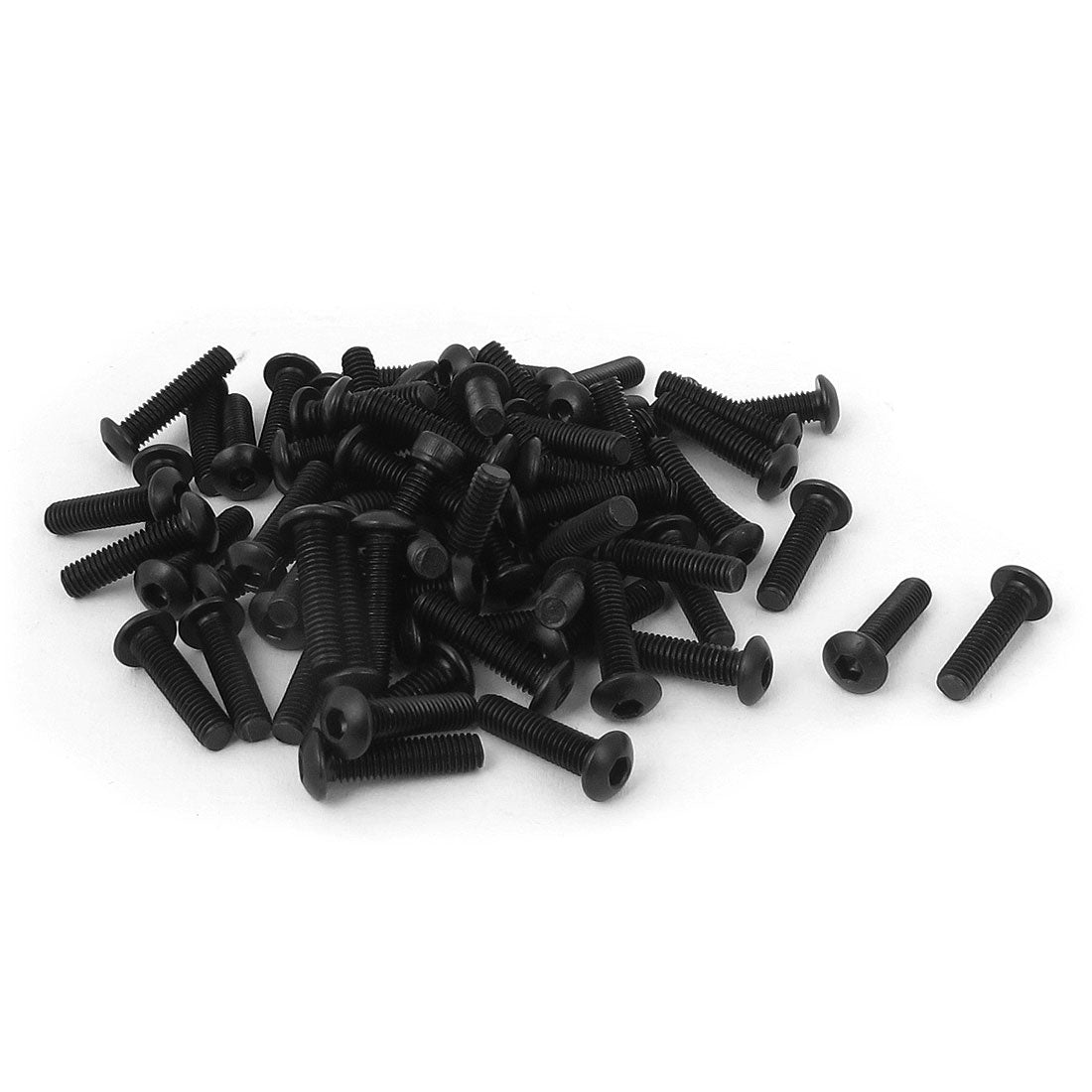 Harfington M3x12mm 10.9 Alloy Steel Button Head Hex Socket Cap Screw Bolt Black 60pcs