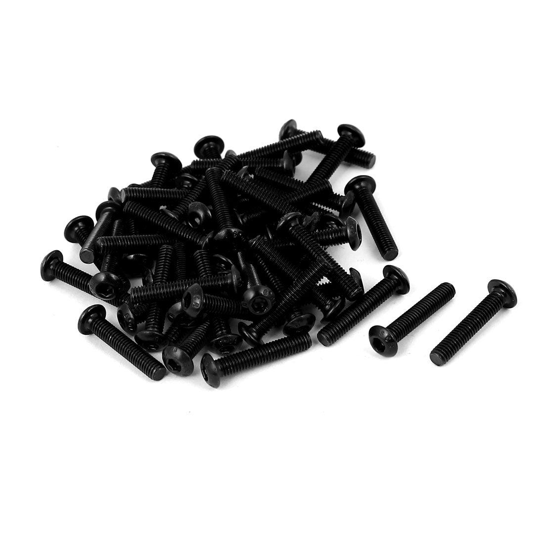 Harfington M3x16mm 10.9 Alloy Steel Button Head Hex Socket Cap Screw Bolt Black 50pcs