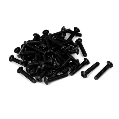 Harfington M3x16mm 10.9 Alloy Steel Button Head Hex Socket Cap Screw Bolt Black 50pcs