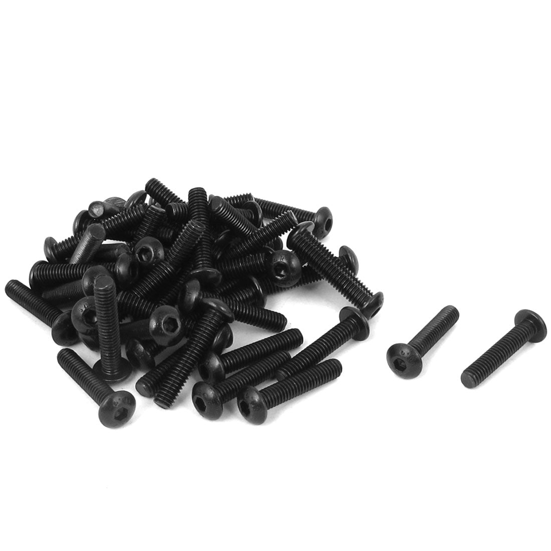 Harfington M4x20mm 10.9 Alloy Steel Button Head Hex Socket Cap Screw Bolt Black 50pcs