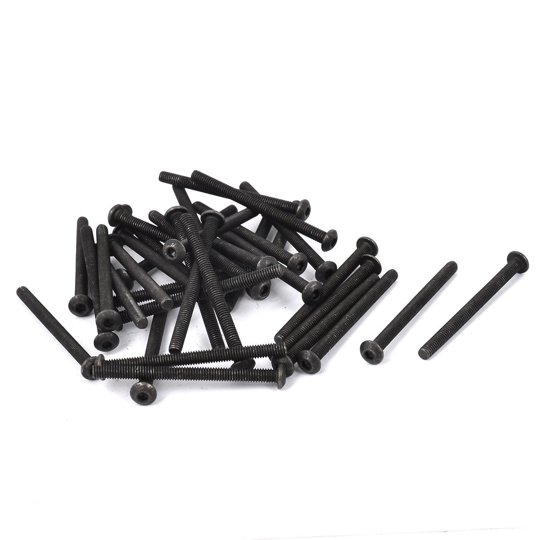 Harfington M4x50mm 10.9 Alloy Steel Button Head Hex Socket Cap Screw Bolt Black 35pcs