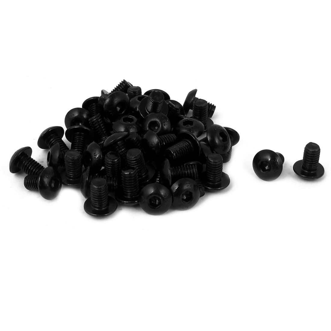 Harfington M5x8mm 10.9 Alloy Steel Button Head Hex Socket Cap Screw Bolt Black 50pcs