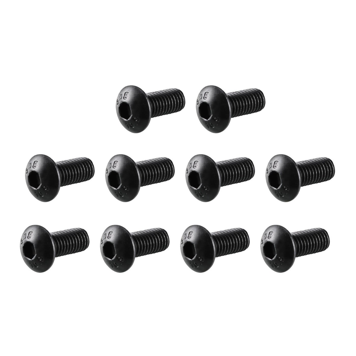 Harfington M5x12mm 10.9 Alloy Steel Button Head Hex Socket Cap Screw Bolt Black 50pcs