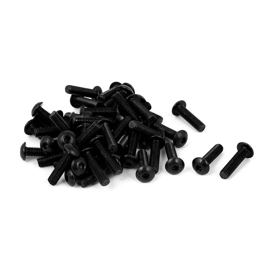 Harfington M5x20mm 10.9 Alloy Steel Button Head Hex Socket Cap Screw Bolt Black 50pcs