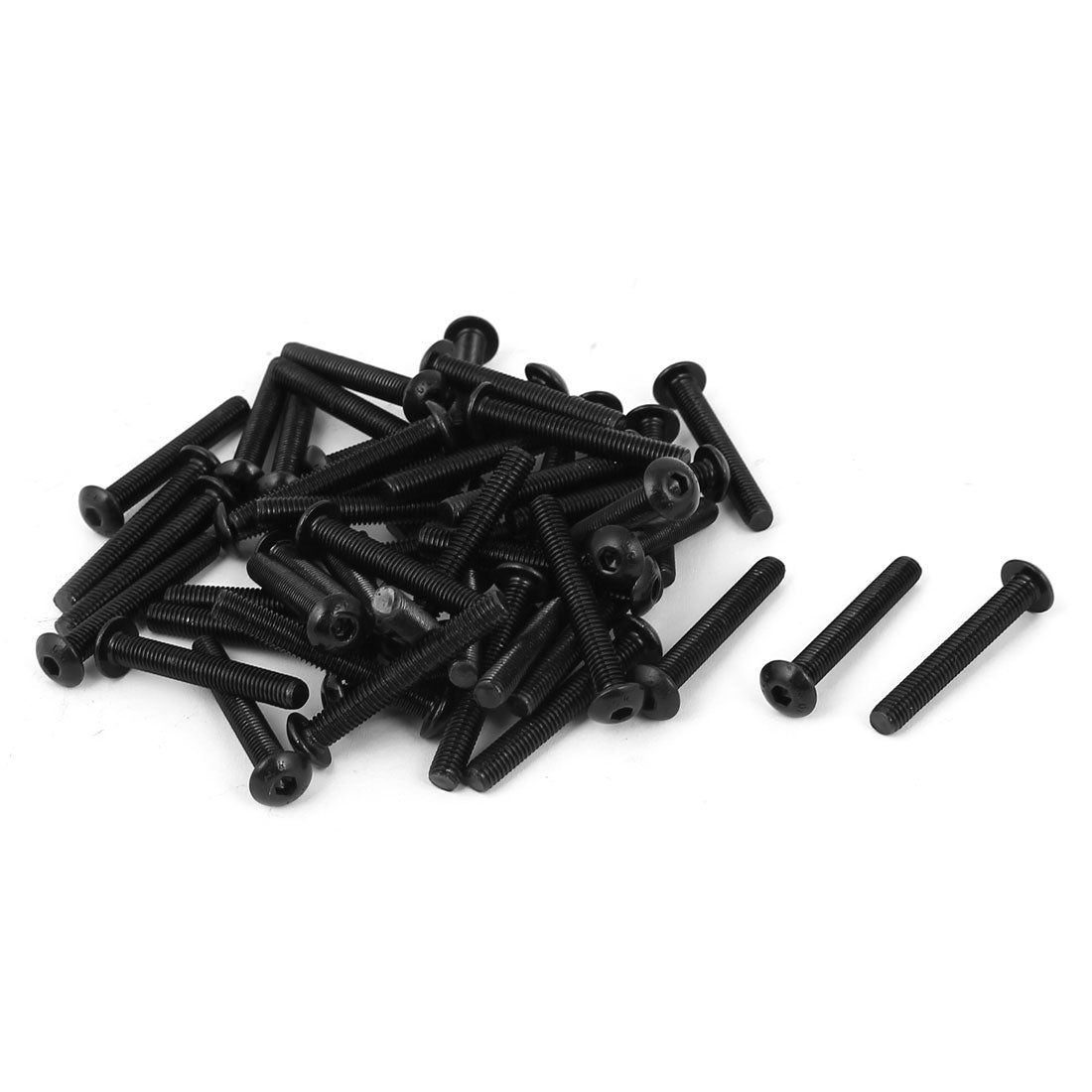 Harfington M5x35mm 10.9 Alloy Steel Button Head Hex Socket Cap Screw Bolt Black 50pcs