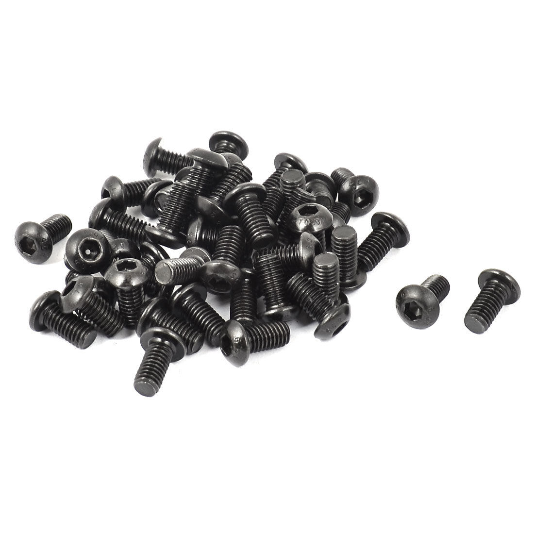 Harfington M6x12mm 10.9 Alloy Steel Button Head Hex Socket Cap Screw Bolt Black 50pcs