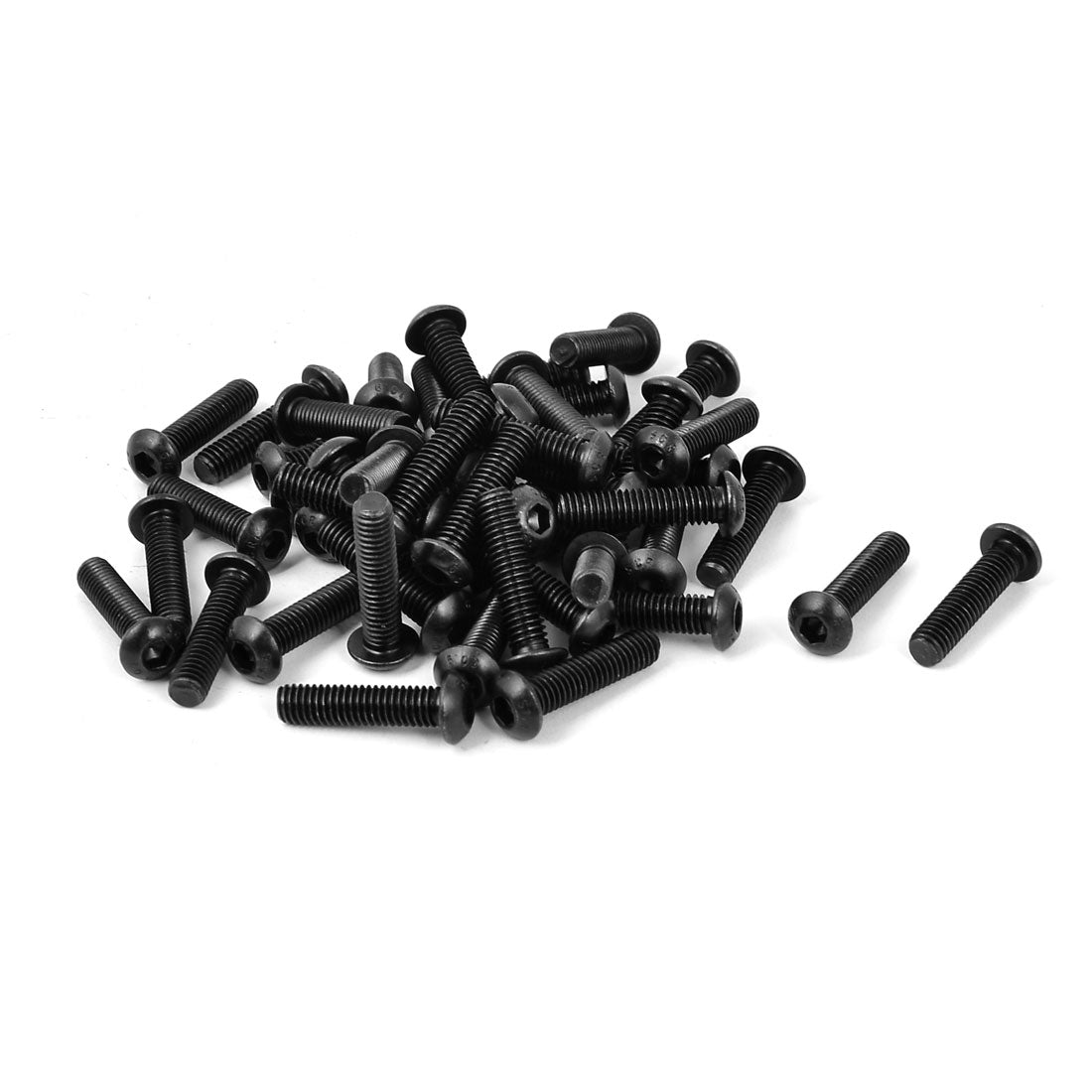 Harfington M6x25mm 10.9 Alloy Steel Button Head Hex Socket Cap Screw Bolt Black 50pcs