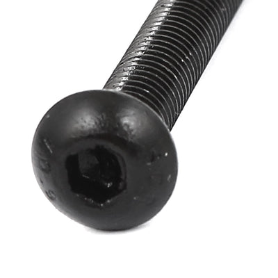 Harfington M6x50mm 10.9 Alloy Steel Button Head Hex Socket Cap Screw Bolt Black 30pcs