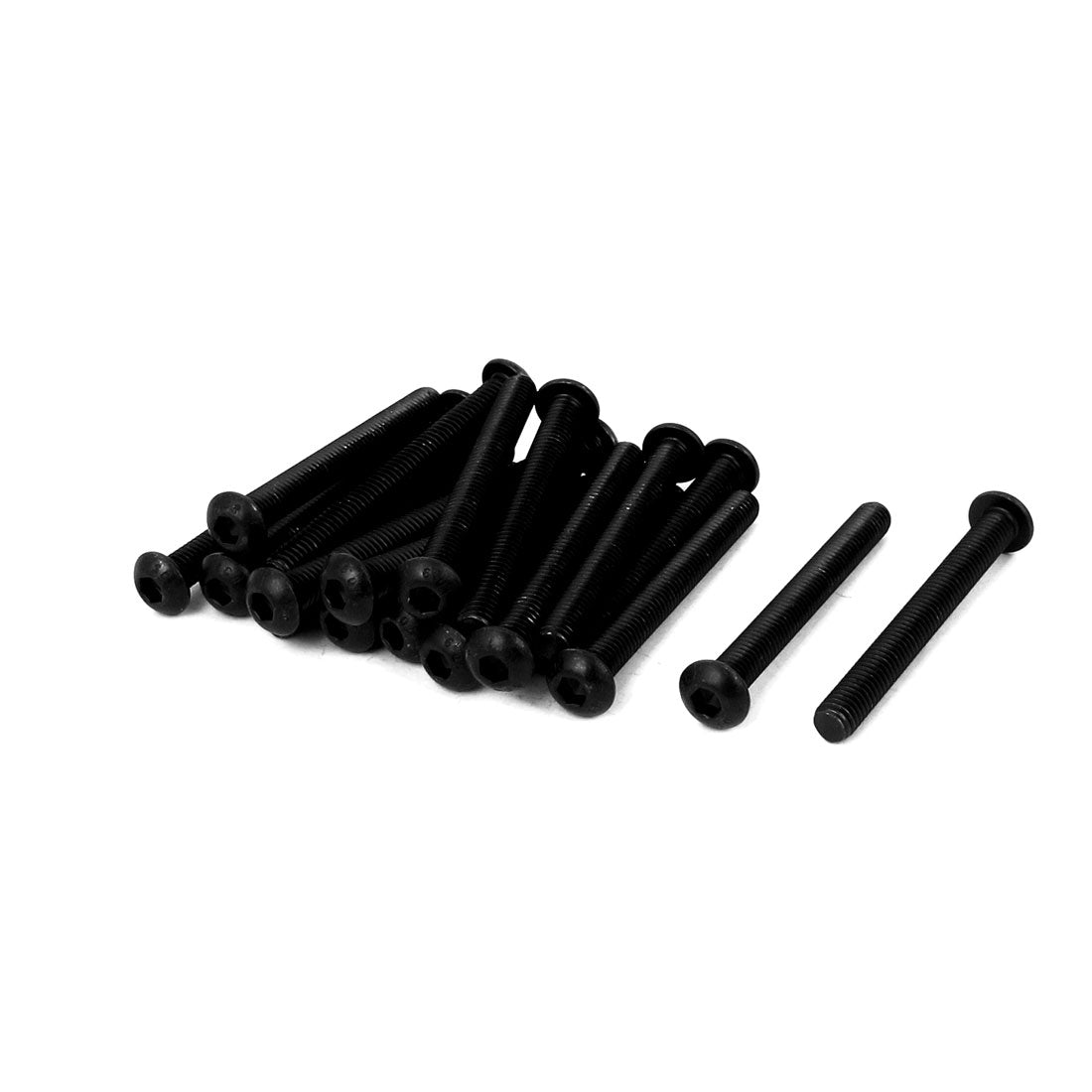 Harfington M6x55mm 10.9 Alloy Steel Button Head Hex Socket Cap Screw Bolt Black 20pcs